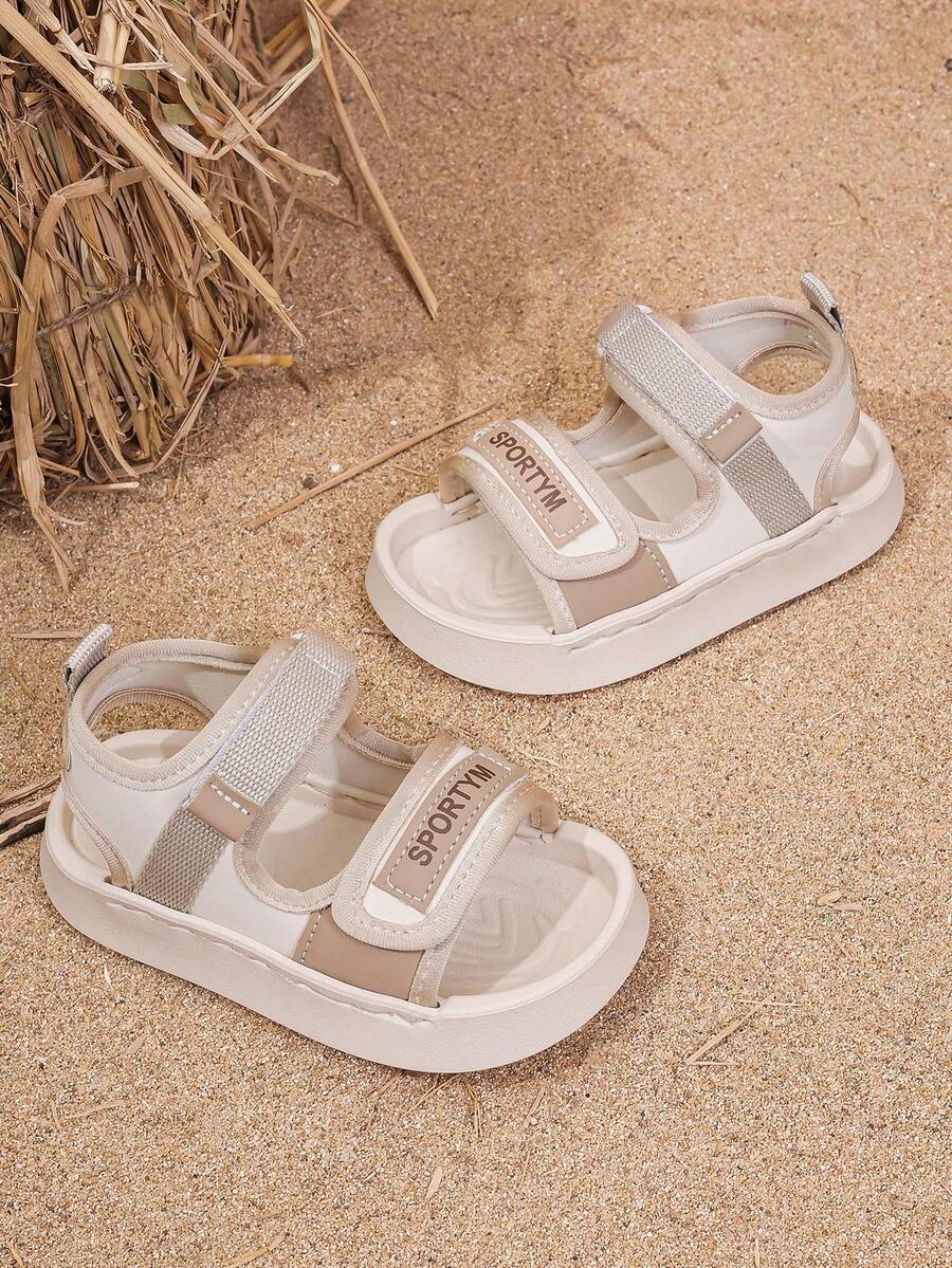 1 đôi dép xăng đan đế bằng dễ thương, kín mũi, unisex, đế mềm chống trơn trượt, thích hợp cho bé đi biển mùa hè. - Màu Khaki - Xem 1