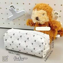 1pc Cute Large Capacity Makeup & Stationery Storage Bag, Bow Tie Pencil Case - Multicolor - View 4