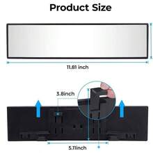 Universal 11.81 Inch Panoramic Convex Real View Mirror For Car SUV Trucks Reversible Passengers High-Quality Glass Anti-Fall Design Easy Install Rearview Mirror - A - Xem 6