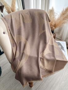 1 chiếc khăn choàng cổ họa tiết cỏ ba lá thanh lịch, chất liệu jacquard, chỉ vàng, đa năng dùng trong phòng điều hòa, thích hợp mặc ngoài vào mùa xuân/thu, phụ kiện thời trang phù hợp cho mặc hàng ngày. - Nhiều màu - Xem 2