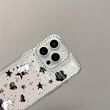 Funda para iPhone 17 Air/16e/15/14/13/12/11 Pro, Pro Max, Plus, funda suave de TPU, marco transparente con diseño de diamante, mejora la textura del teléfono, lujo discreto - transparente - Ver 6
