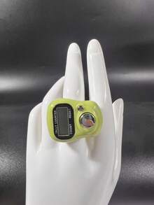 Contador manual portátil con forma de anillo, color macaron, pantalla digital hasta 99999, herramienta de conteo con forma de anillo, para uso doméstico/oficina, estadísticas de actividades/recuento de almacén/recuento de cuentas de oración, pequeño regalo de actividad, artículo esencial para el Ramadán - Multicolor - Ver 10