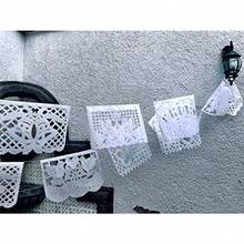 CZ Paquete de 3 Banners de Papel Picado Blanco Para Boda Banners de 5.4 Metros c/u 16 Metros Totales Carpetas Entrelazadas 8764 - Blanco - Ver 2