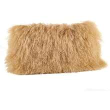 SARO LIFESTYLE Almohada de Lana de Piel de Cordero mongol, , , 1, 1(Dorado 12" x 20") - Multicolor - Ver 1