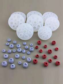 2pcs Silicone Mold Set, Blueberry, Raspberry, Blackberry Silicone Molds, DIY Plaster Mold Set - White - View 5
