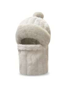 1PC Velvet Cold-Weather Hat – Winter Essential With Windproof Function & Warm Plush Design, Comfortable Stylish Head Accessory Ideal For Daily Wear, Protecting Against Winter Chill & Outdoor Outings - White - View 7