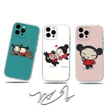 Funda de teléfono Pucca-A Cartoon G-Garu-U para 16,15,14,13,12,11 Pro,Max,Plus, cubierta suave transparente - z3 - Ver 3