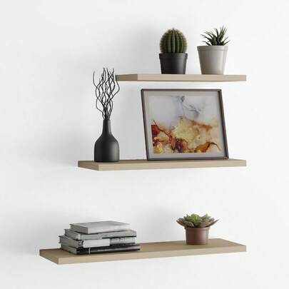 Garage Integrated Storage RacksEl Camaleón 3 pzas. Repisas flotantes de Pared de Alta Calidad para la decoración hogar recamara Cocina baño Roble Americano 3 pzas. (50-40-30 X 15cm )