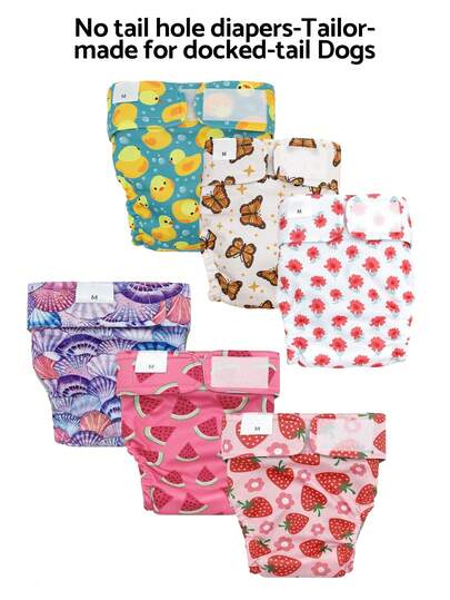 1/3pcs Washable Dog Diapers, Designed For Female Dogs, Tailless Hole, Reusable, Dog Training Pants, Suitable For Docked Tail Breeds Like French Bulldog, Boston Terrier And Other Dogs