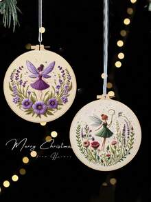 1PC New Winged Girl Embroidery DIY Kit With Manual & English Instructions, Easy For Beginners, Perfect Home Decor Holiday Gift, All-Season Handcrafted Decor - Multicolor - View 7