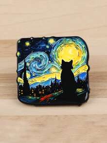 1件梵高星夜黑猫星空UFO珐琅胸针，可作医疗心脏器官胸针，可别在衣服、包包、翻领等处，是送给女性的珠宝礼物，也是粉丝的理想选择。 - 彩色 - 查看 12