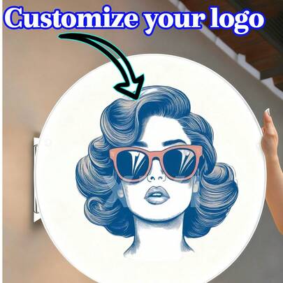 Customized Acrylic Business Sign, Personalized Design With Elegant Leaf Pattern And Refined Font, PMMA Material, Suitable For Office, Shop, Salon, Studio, Commercial Advertisement And Other Occasions