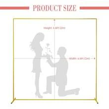 Wedding Arch Backdrop Stand Square 6.6FTx6.6FT Gold Metal Balloon Arch Stand Garden Arbor Backdrop Frame For Wedding Birthday Party BabyShower Photo Booth Background Decoration - 低款 - 查看 3