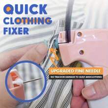 Mini Stitch Tool Kit - Quick Clothing Fixer & Tagging Tool For Clothing, Includes 100 Night Glow Bear Buckles & 1100 White Rubber Needles (Pink), Ideal For Quick Repairs & Tagging - Pink - View 3