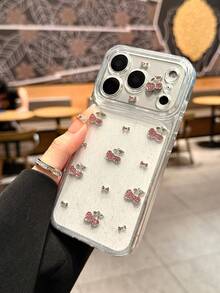 可爱3D蝴蝶爱心树脂手机壳,兼容 17/16/15/14/13/12 Pro Max Plus/11,奢华可爱镜头保护后盖 - 櫻桃 - 查看 9