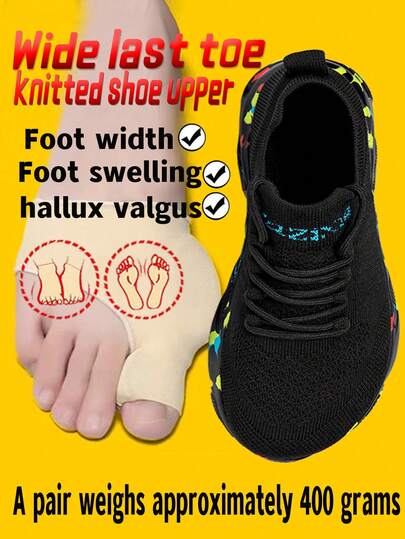 WAZIXIE 1 Pair Wide Fit Sports Shoes For Men & Women, Extra Wide Toe Box, High Instep, Suitable For Wide Feet, Running Sneakers