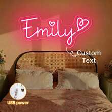 Custom LED Neon Sign, Suitable For Wall Decor, Personalized USB Neon Light Sign, Home Bedroom Decor, Birthday Holiday Gift, Party Shop Or Business Illuminated Sign. Holiday Decoration, Summer Vacation