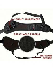 Correa ajustable rápida para hombro y cuello para cámara profesional, adecuada para la mayoría de cámaras digitales y réflex, accesorio para fotógrafos - Negro - Ver 5