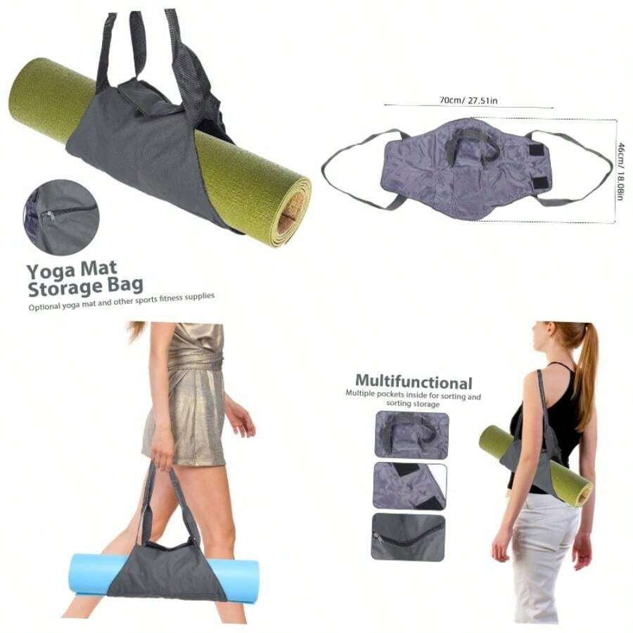 Bolsa De Almacenamiento Para Esterilla De Yoga Organizador De Yoga Clases o Hecha De Material Duradero y - Gris - Ver 1