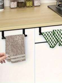 Bộ 2 thanh treo khăn bằng dây thép, giá treo khăn gắn tủ, giá treo khăn treo cửa phòng tắm, giá treo khăn không cần khoan. - Nhiều màu - Xem 4