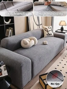 1PC Simple Slouchy Sofa Cover-ElasticFull Coverage,Stretchable & Non-SlipSofa Protector, Fits 1-4 Seater Couches Machine Washable.Al-Season UniversalUse,Pet-Friendly & Stain- Resistant Sofa Slipcover - Grey - View 1
