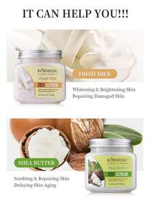 4 botellas de exfoliante corporal de frutas, exfoliante hidratante para hombres y mujeres, limpieza profunda, exfoliante corporal suave, adecuado para todo tipo de piel,Especialmente indicado para pieles secas, oscuras y de líneas finas, pieles sensibles. Limpia la piel en profundidad. En fase oleosa, es más suave que un exfoliante de sal regular y al mismo tiempo lo suficientemente fuerte como para borrar las células muertas y dejar la piel radiante. - Rose - Ver 2