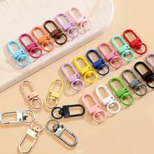 30/50pcs Colorful Zinc Alloy Small Buckle Keychain, DIY Spray Paint Keychain, U-Shaped Spring Clasp Metal Hanging Buckle Jewelry Accessories - Multicolor - View 1