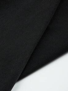 UREREM 女士黑色高腰褶裥宽松阔腿裤，210克梭织面料，优雅通勤春季之选 - 黑色 - 查看 7