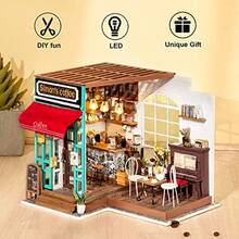 DIY Miniature Dollhouse Kit Build Becka's Bakery Ama House Building Set With LED Room Hobby Craft For Aduls Uniue Gifts For Teens - 木頭 - 查看 2