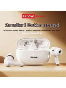 Lenovo 联想TA210蓝牙耳机 ENC降噪通话智能耳机带麦克风入耳式运动耳机原装联想无线耳机 - 月岩白 - 查看 3