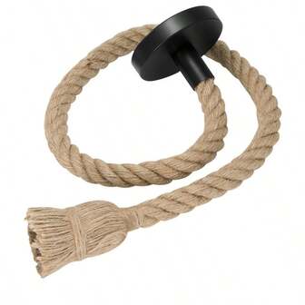 โคมไฟห้อยเชือกป่านทอมือสไตล์วินเทจอินดัสเทรียล E27, เหมาะสำหรับห้องรับประทานอาหาร, ห้องครัว, บาร์, ทางเดิน, ห้องน้ำ, บ้านไร่, ร้านค้า