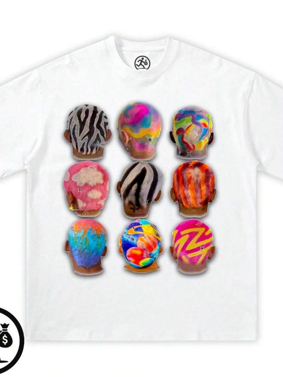Hair Style Graphic Tee Shirt Oversized Graphic T-Shirt Streetwear Y2k Funny Christmas Gift Shirt T Shirt Meme Kids Dope  (1) - 白色 - 查看 1
