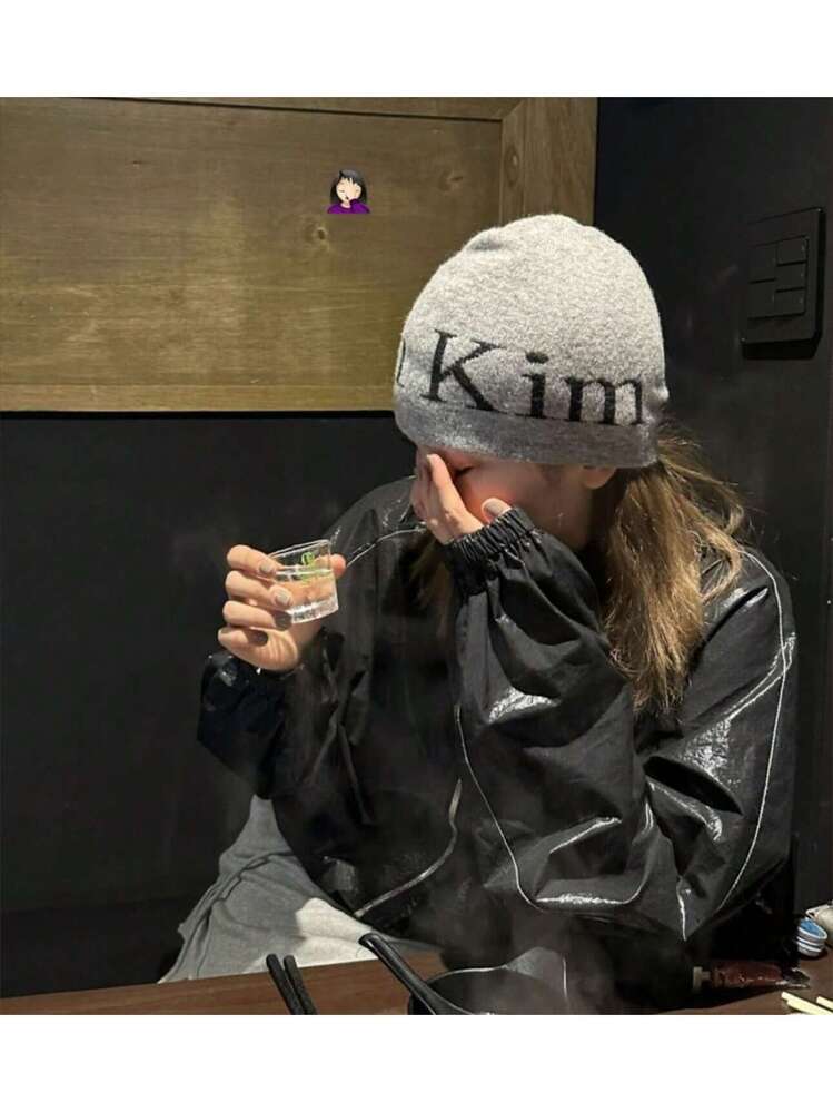 MATIN KIM M K Hairy Knit Beanie | Unisex Cozy Slouchy Winter