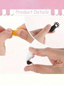 彩色针尖保护套编织针，猫爪防滑底座编织针 - 柔粉色猫爪设计，经久耐用，符合人体工学的手柄，适合初学者和专家，新手友好型编织针 | 可爱设计 | 纹理表面