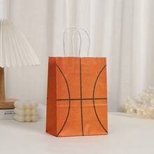 5/12/24 Stücke Basketball Kraftpapier Taschen, Einzelhandelstaschen mit Basketball Muster, Henkel Kraftpapier Einkaufstaschen, geeignet für Geburtstagsdekoration, Partyverpackung, Herrengeschenke, Partyfavors, Club Einkaufstaschen, geeignet für Schulanfangszeit, Sommercamp, Schulöffnungszeit, Sportveranstaltungen - Verschiedenfarbig - Übersicht 6