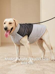 PETSIN Winter Warm Waterproof Pet Jacket, Thick Reflective Dog Coat With Leash D-Ring, Simple Convenient And Fashionable Pet Clothes Suitable For Small And Medium Dogs, Outdoor Sports In Winter - Grey - View 6