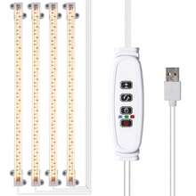 2/3/4 Head LED Grow Light Strips, Plant Lights For Indoor Plants, Full Spectrum Growing Lamps For Indoor Plants,13 Inches 2/3/4 Head Grow Lights For Indoor Plants Full Spectrum 3500K, 96 LEDs Plant Light With 3/9/12H Timer, 10 Dimmable Levels For Hydroponic Seedling Succulent - 4頭 - 查看 12