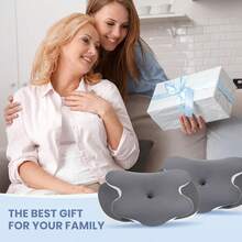 Cervical Neck Pillow For Neck And Shoulder, Odorless Memory Foam Pillow With Soft Silk Cover, Ergonomic Orthopedic Neck Support Pillow For Side, Back & Stomach Sleepers - Gray,2PCS - Gray - 2pcs - View 6