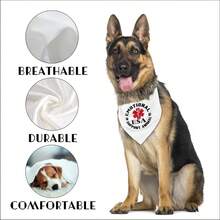 zxr Pañuelo para perro pañuelo de apoyo emocional para perros bufanda para perro estampado clásico blanco accesorios de bufanda para perro pañuelo para mascotas bufanda para mascotas ESA accesorios de bufanda para mascotas pañuelo para perro I2289 - Blanco - Ver 3