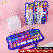 Conjunto de aquarela em pastilhas com 12/24/36 cores, pincéis e esponja absorvente. Lavável, fácil de misturar as cores, design portátil, perfeito para confecção de cartões, ilustrações, pintura e caligrafia. Ideal para artistas, estudantes e iniciantes. - Multicolorido - Ver 10