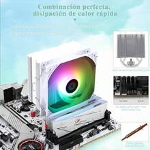 Enfriador de aire para CPU Thermalright Assassin X 120 Refined SE, AX120 SE, 4 tubos de calor, ventilador silencioso PWM TL-C12C con rodamiento S-FDB, para AM4 AM5/1150/1151/1200/1700 - AX120R SE Blanco - Ver 4