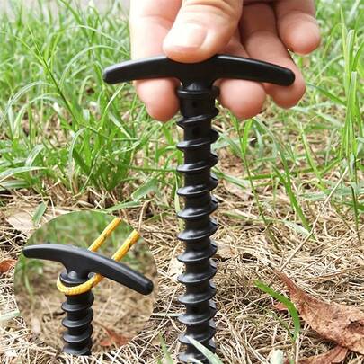 10个装户外尼龙防风帐篷地钉 - 适用于遮阳篷帐篷、螺旋帐篷钉、户外塑料帐篷钉、露营工具 - PA（聚酰胺）材质