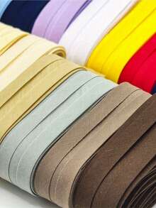 10码预折叠斜纹滚边条，适用于缝纫、折叠松紧带、工艺品和家居装饰，用途广泛，可用作布料边缘装饰和服装点缀、缝纫饰边、工艺用品，质地光滑，适合DIY项目 - 多色 - 查看 5