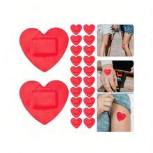 200/100/10片装多色心形创可贴，耐用、高弹、防水透气，居家户外备用创可贴，这款新款彩色创可贴也可作为节日派对装饰，是摄影爱好者的必备品。可单独包装或礼盒包装。 - 紅色 - 查看 1