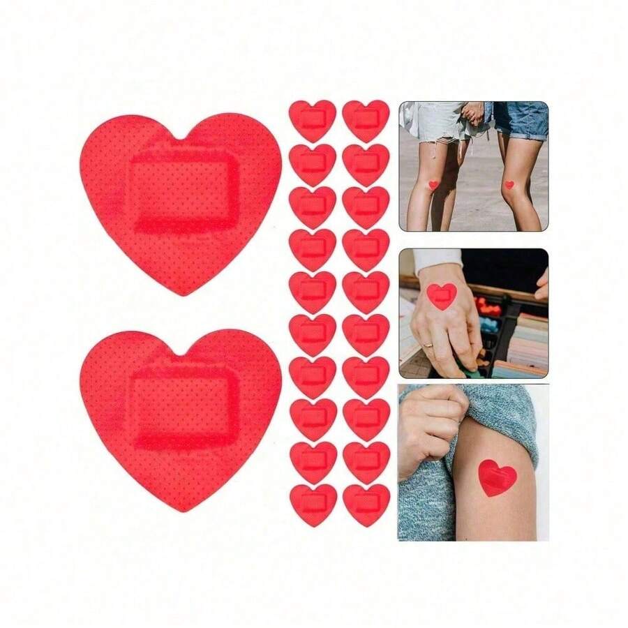 200/100/10片装多色心形创可贴，耐用、高弹、防水透气，居家户外备用创可贴，这款新款彩色创可贴也可作为节日派对装饰，是摄影爱好者的必备品。可单独包装或礼盒包装。 - 紅色 - 查看 1