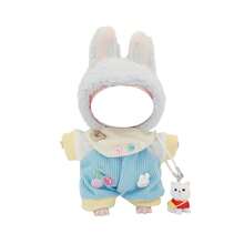 17cm Plush Doll Pendant With Changeable Outfits, Floral Hat & Denim Overalls Series (Doll Not Included) - Multicolor - View 9