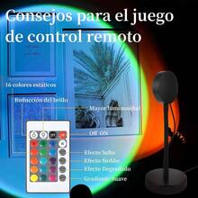 Sunset Lamp con 16 Colores+4 Modelos, Luz de Proyeccin Decoraciones para Cuarto, Lampara Inteligente Control Remoto, Room Decor Adecuado para El Selfie, Sunset Luces Colores 360 Grados - inicial - Ver 4