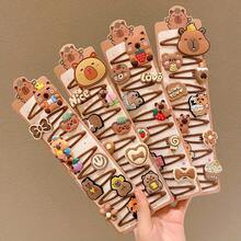 10/20pcs Cute Capybara Seamless Hair Clips, Gentle On Hair, Suitable For Girls - Bright Colors, Adorable And Charming, Everyday Wear Hair Clips, Bangs Clips, Summer Hair Accessory Set - Multicolor - View 6