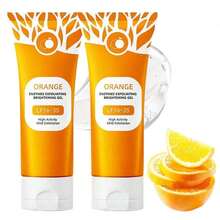 Orange Exfoliating Gel For Face & Body, Exfoliating Cleansing Gel Scrub, Orange Enzymes Exfoliatings Gels, Deep Clean Pores, Remove Blackheads & Moisturize Skin For All Types Skin - 2pcs - View 2