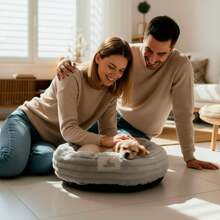 Small Dog And Cat Bed Cloud Nest Pet Bed Luxury Comfortable 50cm - Novadecora - Bạc - Xem 4